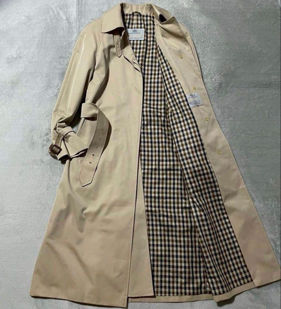 Aquascutam アクアスキュータム トレンチコート チェック コットン