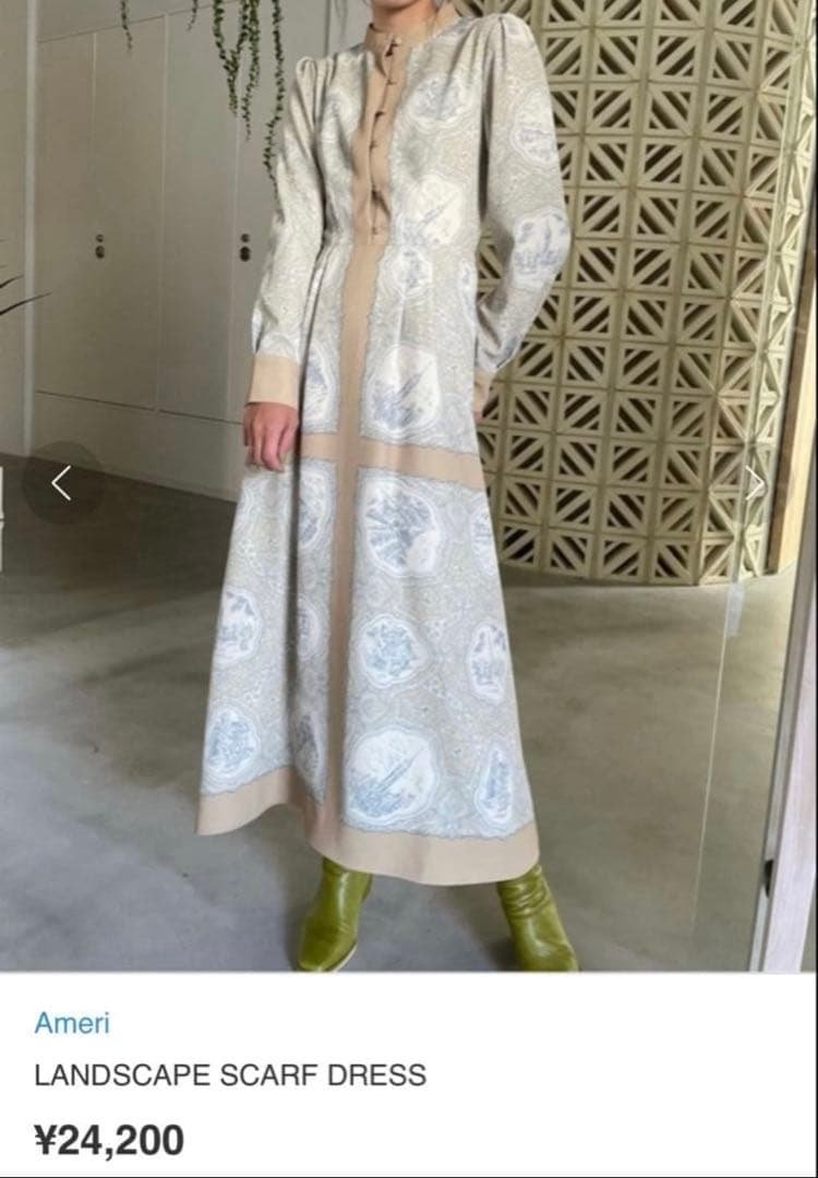 ワンピース Ameri VINTAGE LANDSCAPE SCARF DRESS