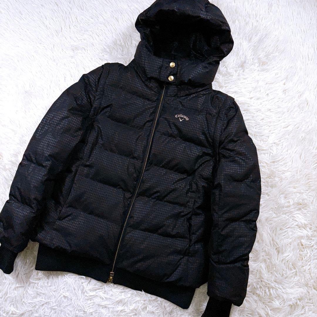 【サイズL⭐️3WAY】キャロウェイ　ダウンジャケット　ゴルフ　金刺繍　アーガイル