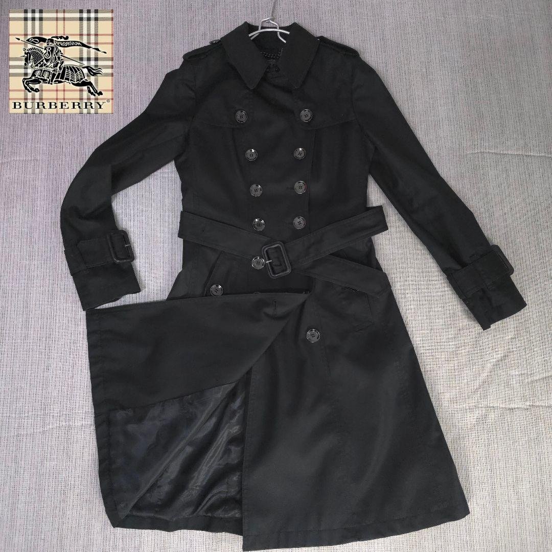 バーバリー　BURBERRY　トレンチコート　ブラック　Aライン