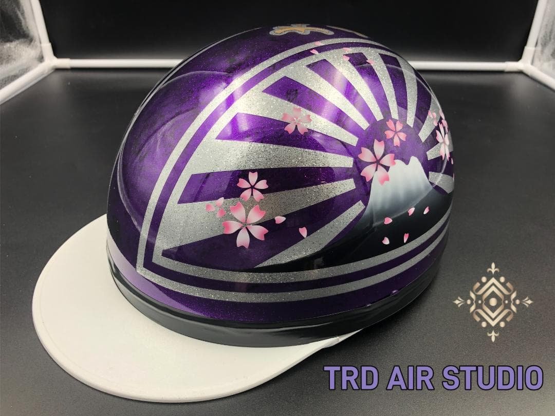 コルク半　カスタム　富士日章　三つボタン　パープルラップ　ラメ　桜　高級クリヤ