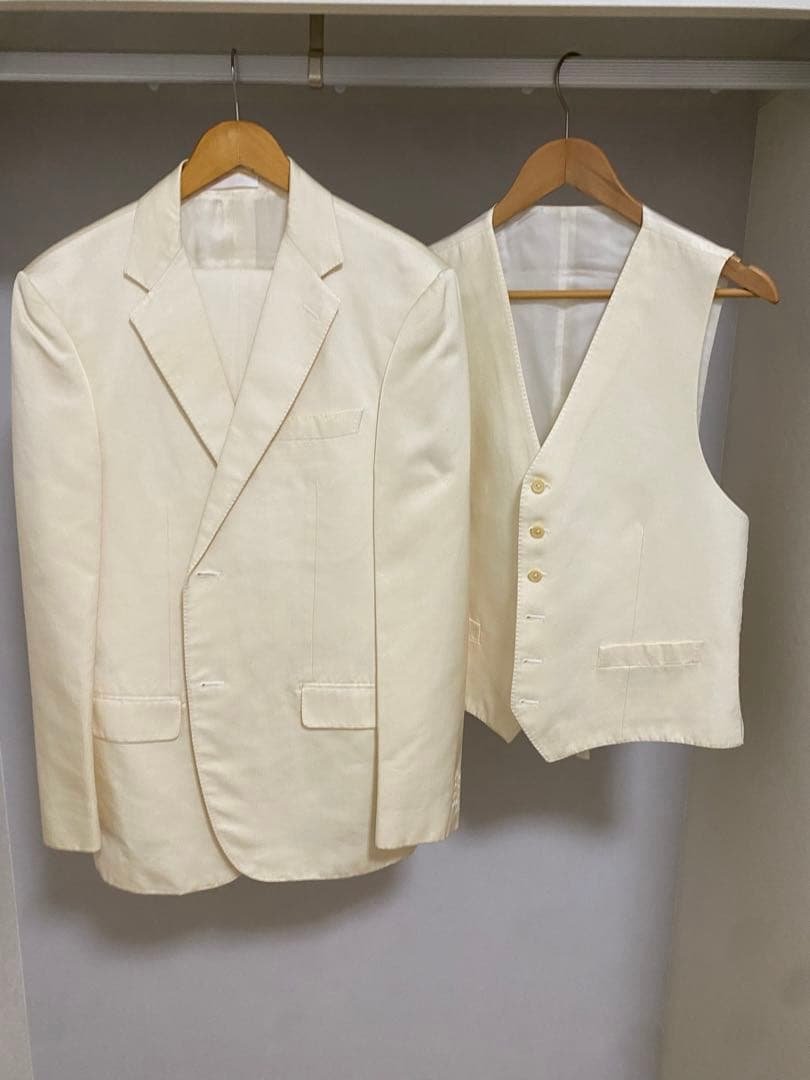 カルーゾ CARUSO 52サイズ ホワイト 3ピース セットアップ スーツ