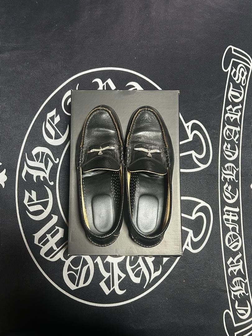 Kenford エンボスローファー ブラック ペイズリー