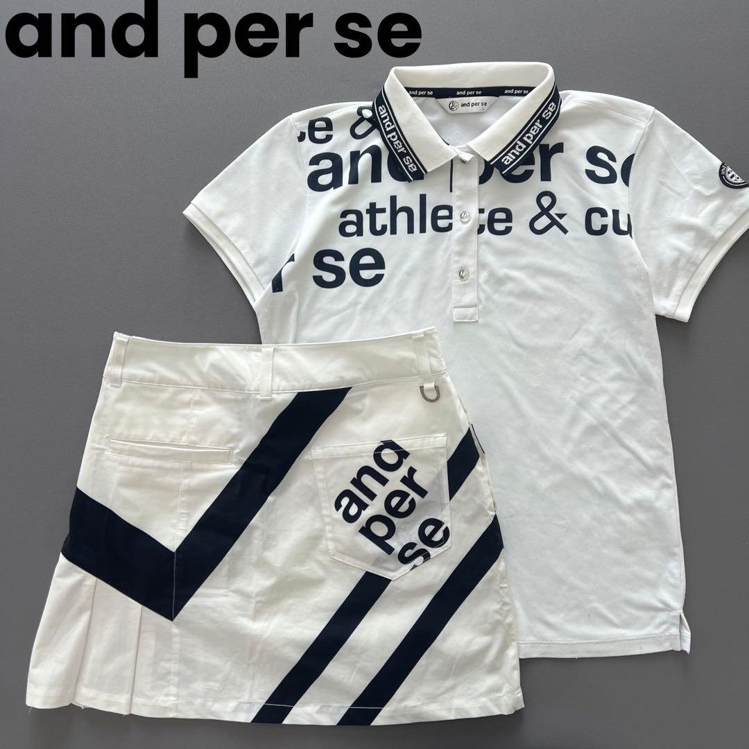 and per se アンパスィ　セットアップ　ロゴ　レディース　ゴルフ　LM