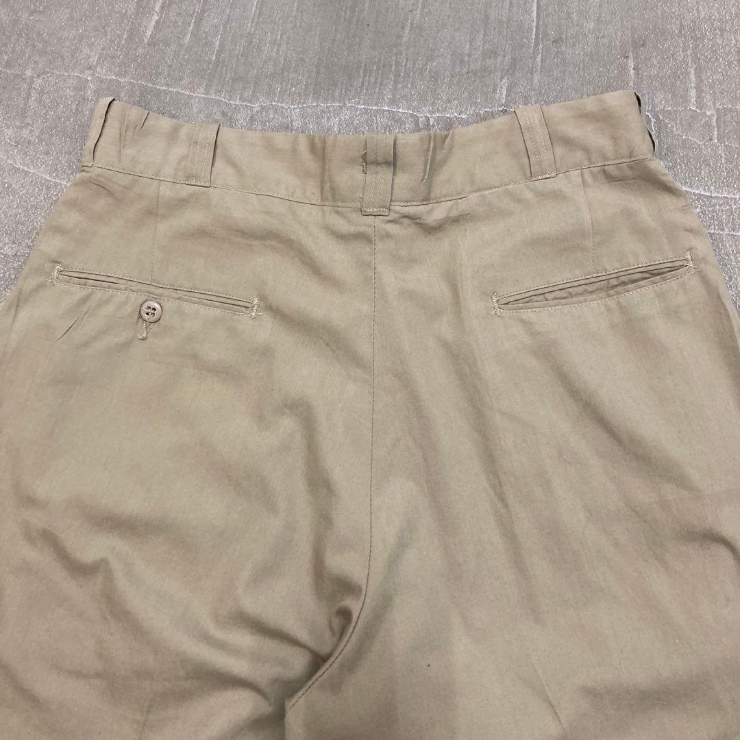 60s チノパン ワークパンツ カーキベージュ W32 ワイド ヴィンテージ