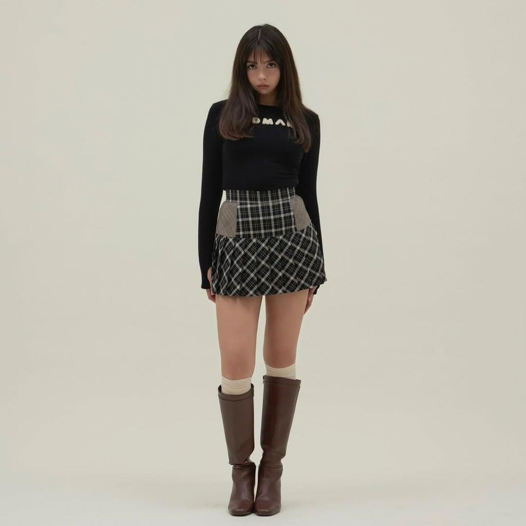 トップス andmary mary logo tops black