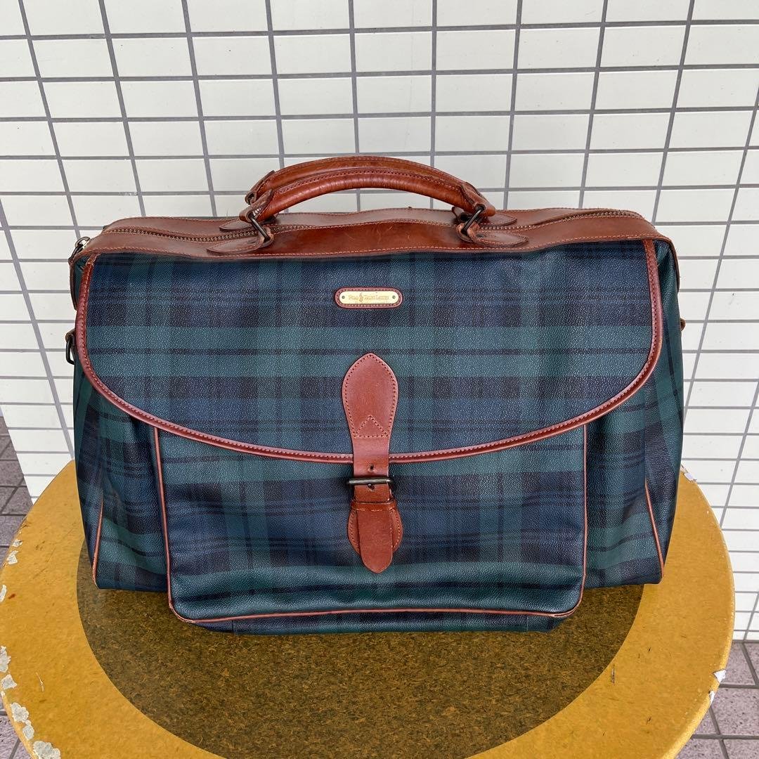 ラルフローレンの渋いチェック柄のボストンバッグ