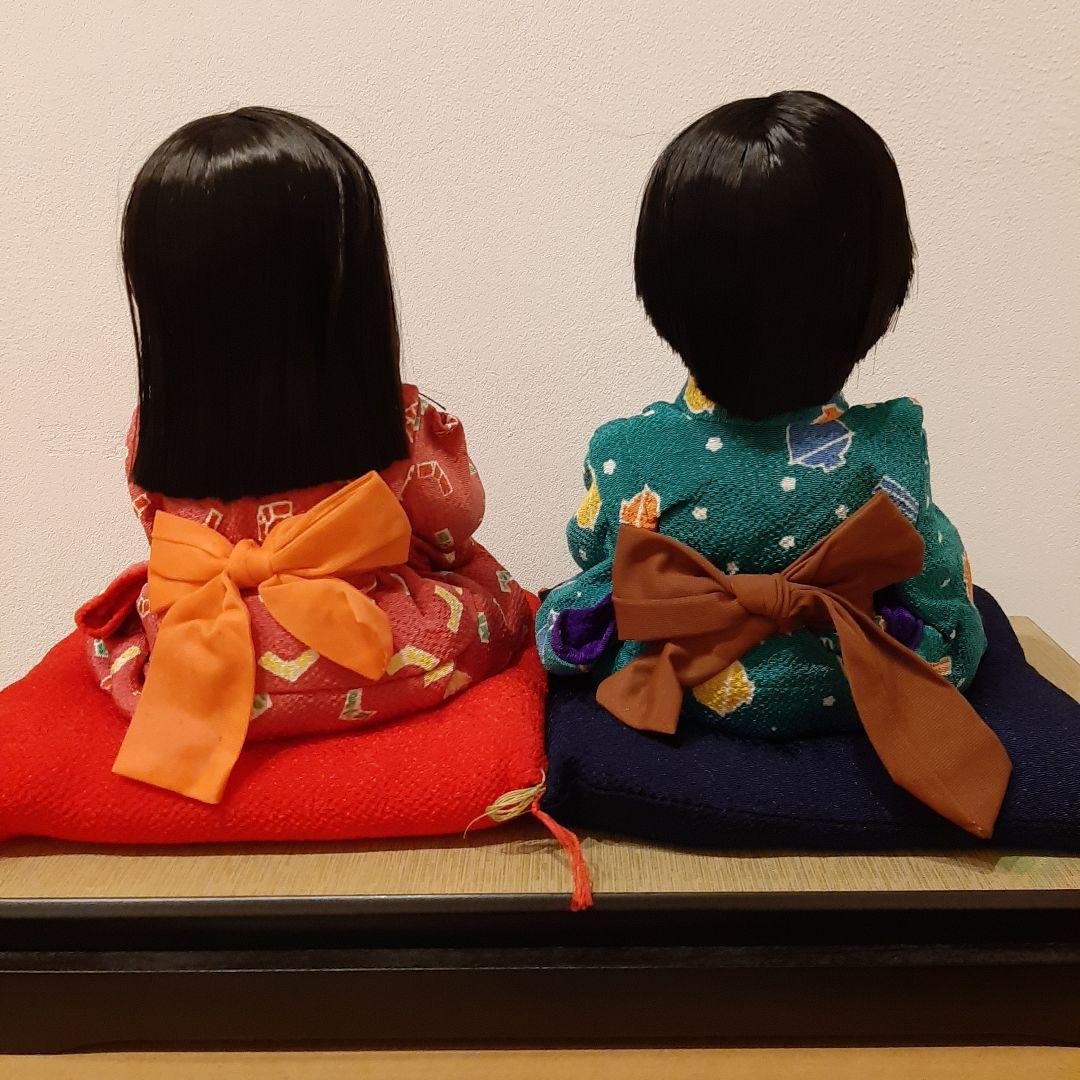 童人形　男の子　女の子　ガラスケース付き　お座り抱き人形　日本人形